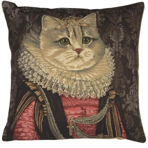 Cat With Crown C Belgian Cushion Cover