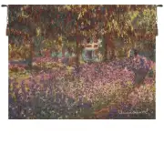 Monet Ali Iris Garden Belgian Tapestry Wall Hanging - 29 in. x 27 in. cotton/wool/viscose by Claude Monet