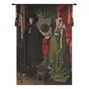 Arnolfini Portrait Large Belgian Tapestry Wall Hanging - 52 in. x 76 in. Cotton/Viscose/Polyester by Jan and Hubert van Eyck