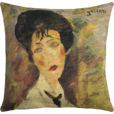 Woman With a Black Tie II European Cushion Cover