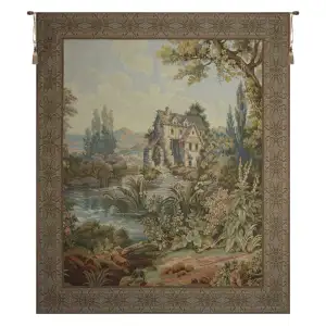 Old Mill Gold Vertical Wall Tapestry