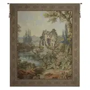 Old Mill Gold Vertical Italian Wall Tapestry
