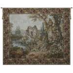 Old Mill Gold with Trellis Border Wall Tapestry