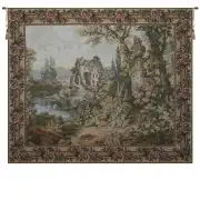 Old Mill Gold with Trellis Border Italian Wall Tapestry