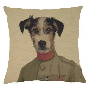 Percival Terrier Green Belgian Sofa Pillow Cover