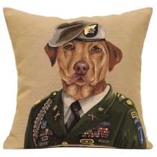 Chien Militaire Green European Cushion Cover