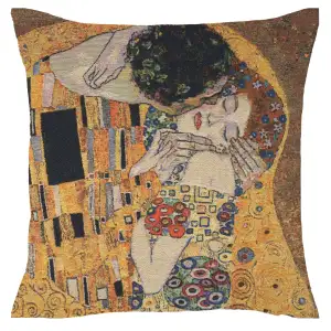 The Kiss with Lurex Belgian Sofa Pillow Cover