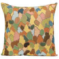 Mosaique Chinoise Footprint Yellow Decorative Tapestry Pillow
