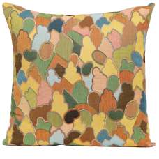 Mosaique Chinoise Footprint Yellow Decorative Tapestry Pillow