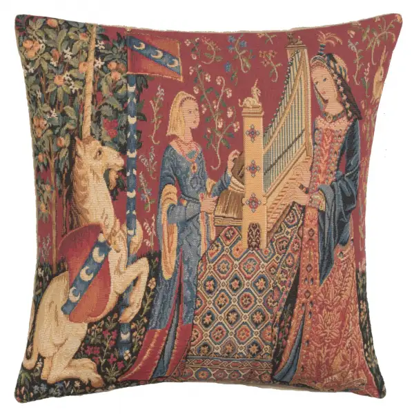 Charlotte Home Furnishing Inc. Belgium Cushion Cover - 18 in. x 18 in. | Medieval Hearing Large