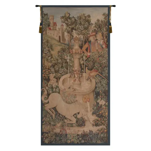 Portiere Licorne Fontaine French Wall Tapestry