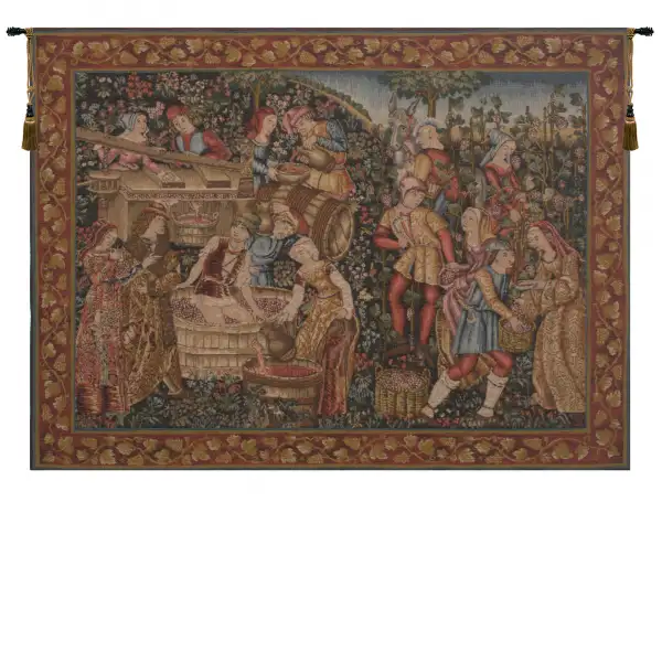 Charlotte Home Furnishing Inc. France Tapestry - 44 in. x 33 in. | Grandes Vendanges  French Wall Tapestry