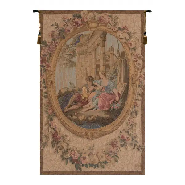 Charlotte Home Furnishing Inc. France Tapestry - 19 in. x 29 in. Francois Boucher | Serenade Creme I French Wall Tapestry
