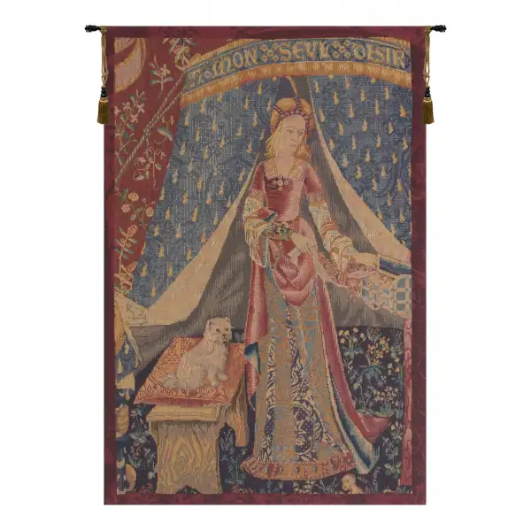 Charlotte Home Furnishing Inc. France Tapestry - 19 in. x 29 in. | Dame au Chien I French Wall Tapestry
