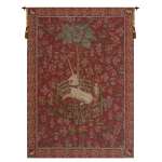 Licorne Captive Rouge European Tapestry Wall hanging