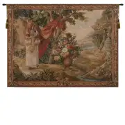 Bouquet Au Drape Fontaine With People French Wall Tapestry - 78 in. x 58 in. Wool/cotton/others by Charlotte Home Furnishings