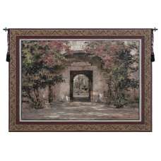 Flowered Doorway Tapestry Wall Hanging