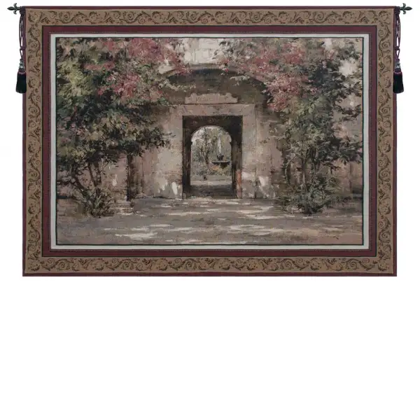 Flowered Doorway Wall Tapestry