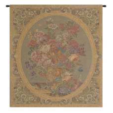 Floral Composition in Vase Cream Italian Wall Hanging Tapestry