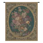 Floral Composition in Vase Green Italian Tapestry