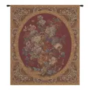 Floral Composition in Vase Burgundy Italian Tapestry