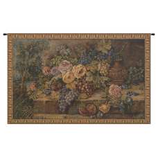 Bouquet with Grapes Italian Tapestry Wall Hanging