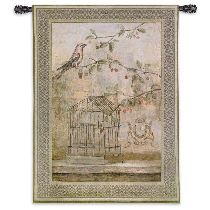 Oiseav Cage Cerise I Tapestry Wall Hanging