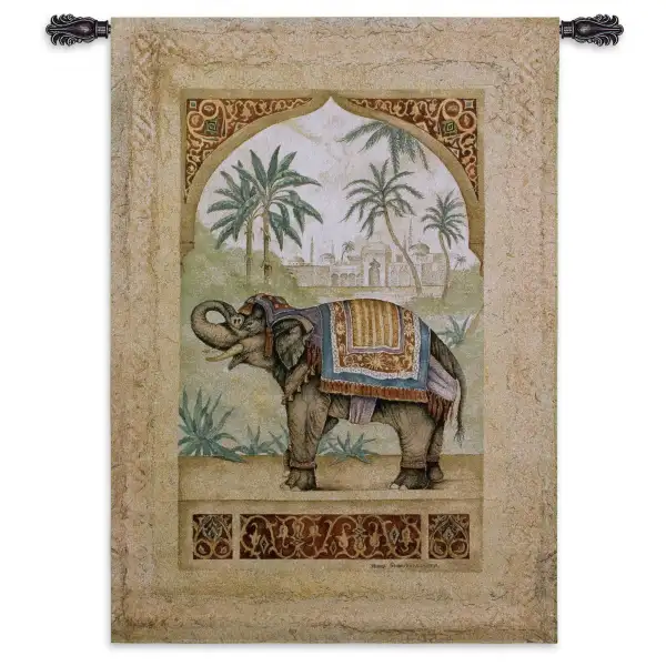 Old World Elephant II Wall Tapestry