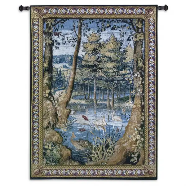 Charlotte Home Furnishing Inc. North America Tapestry - 40 in. x 53 in. | Verdure with Animals