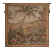 L'Oasis Carre Square French Wall Tapestry - 58 in. x 58 in. Wool/cotton/others by Albert Eckhout