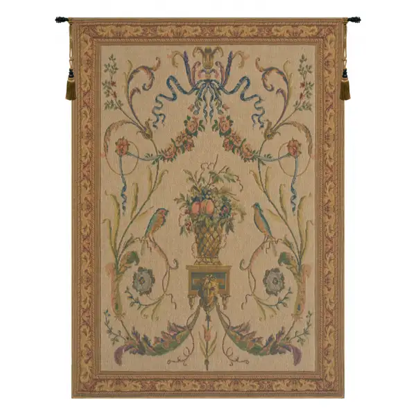 Charlotte Home Furnishing Inc. Belgium Tapestry - 22 in. x 32 in. | Birds Beige