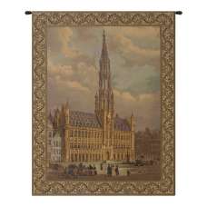 Town Hall Brussels Belgian Tapestry Wall Hanging