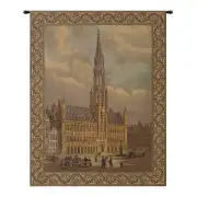 Town Hall Brussels Belgian Tapestry Wall Hanging - 33 in. x 40 in. Cotton/Viscose/Polyester by Charlotte Home Furnishings