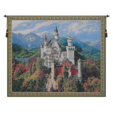 Neuschwanstein Castle Bright Flanders Tapestry Wall Hanging