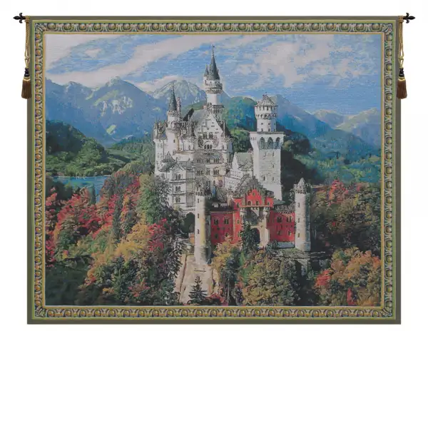 Charlotte Home Furnishing Inc. Belgium Tapestry - 37 in. x 30 in. | Neuschwanstein Castle Bright