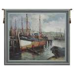 North Sea Harbour Belgian Wall Tapestry