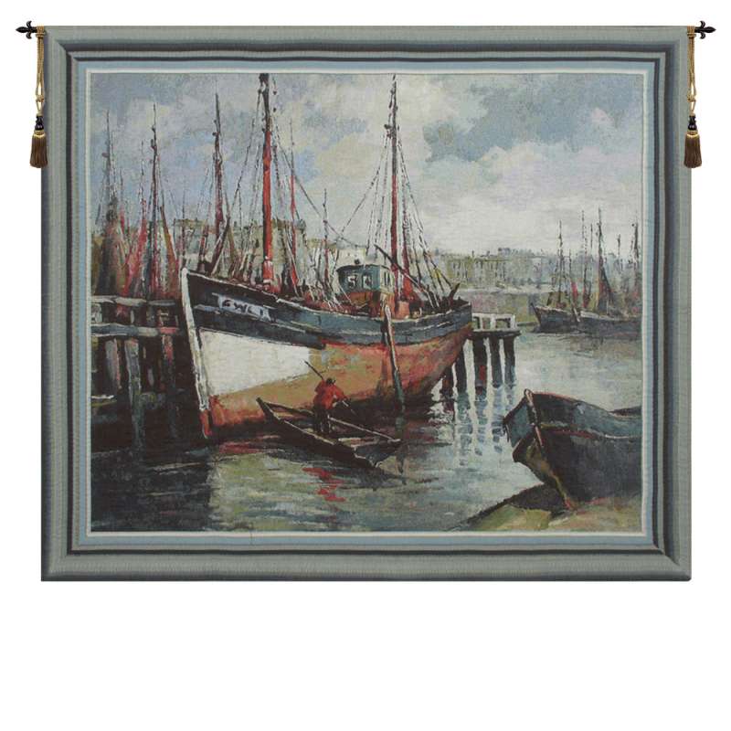 North Sea Harbour Flanders Tapestry Wall Hanging