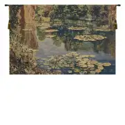 Lake Giverny Without Border Belgian Tapestry Wall Hanging - 39 in. x 30 in. Cotton/Viscose/Polyester by Claude Monet