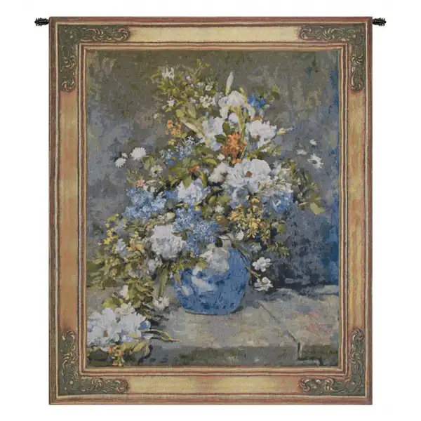 Charlotte Home Furnishing Inc. Belgium Tapestry - 28 in. x 36 in. Pierre- Auguste Renoir | Spring Bouquet by Renoir