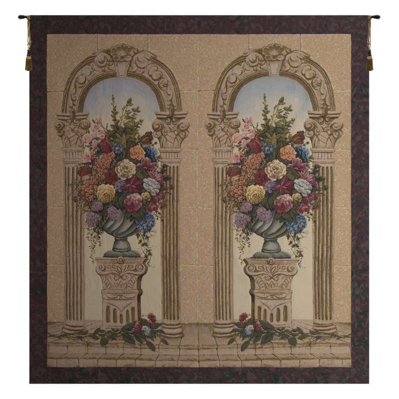 Floral Arch Duo Belgian Tapestry Wall Hanging