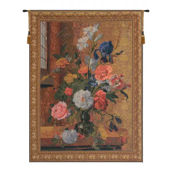 Charlotte Home Furnishing Inc. Belgium Tapestry - 30 in. x 42 in. Jan Davidsz de Heem  | Summer Flowers