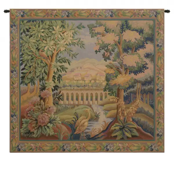 Charlotte Home Furnishing Inc. Belgium Tapestry - 33 in. x 34 in. | Bridge With Bird I