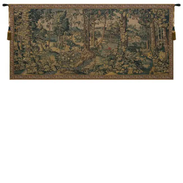Charlotte Home Furnishing Inc. Belgium Tapestry - 88 in. x 41 in. Michiel Coxcie | Royal Hunting Woods