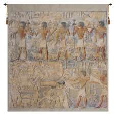 Saqqarah Beige Carre Belgian Tapestry Wall Hanging