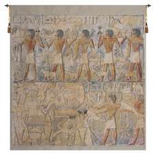 Saqqarah Beige Carre Flanders Tapestry Wall Hanging