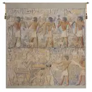 Saqqarah Beige Carre Belgian Tapestry Wall Hanging