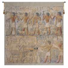 Saqqarah Beige Carre Flanders Tapestry Wall Hanging