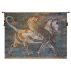 Winged Bull Belgian Tapestry Wall Hanging