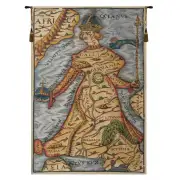 Ptolemaeus Map Belgian Tapestry Wall Hanging