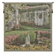 Jardin Medium I Belgian Tapestry Wall Hanging - 56 in. x 54 in. Cotton/Viscose/Polyester by Charlotte Home Furnishings